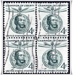 ♦SC#1117 4¢ Lajos Kossuth Block of Four (Used)