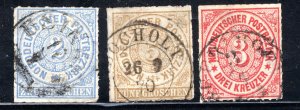 North German Confederation #5,6,9 Used  F/VF  CV $16.00  ...   4470039