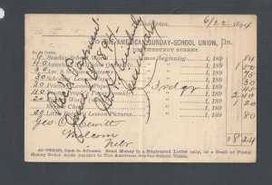 1894 Phila Pa The American Sunday School Union W/List Of Books & Prices