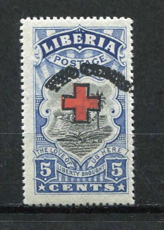 Liberia 1918 Red Cross  Double Overprint On Two Cent MNH ERROR