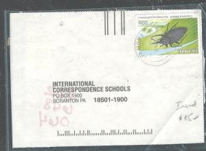 BELIZE  (PP2408B)  30C INSECT ON CARD TO USA