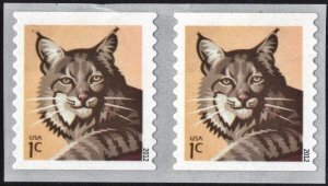 U.S.#4672 Bobcat 1c (2012) Coil Pair, MNH.