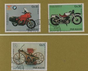Thematic Stamps Transports - PARAGUAY 1984 MOTORCYCLES 3v used