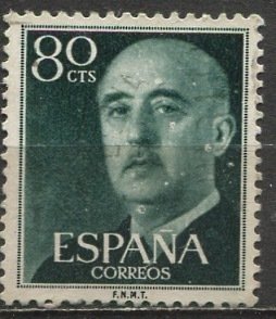 Spain; 1954; Sc. # 824; Used FNMT Single Stamp