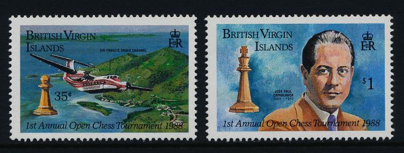 Virgin Islands 605-6 MNH Open Chess Tournament, Aircraft, Jose Raul Capablanca