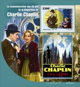 NIGER - 2022 - Charlie Chaplin - Perf Souv Sheet #1 - Mint Never Hinged