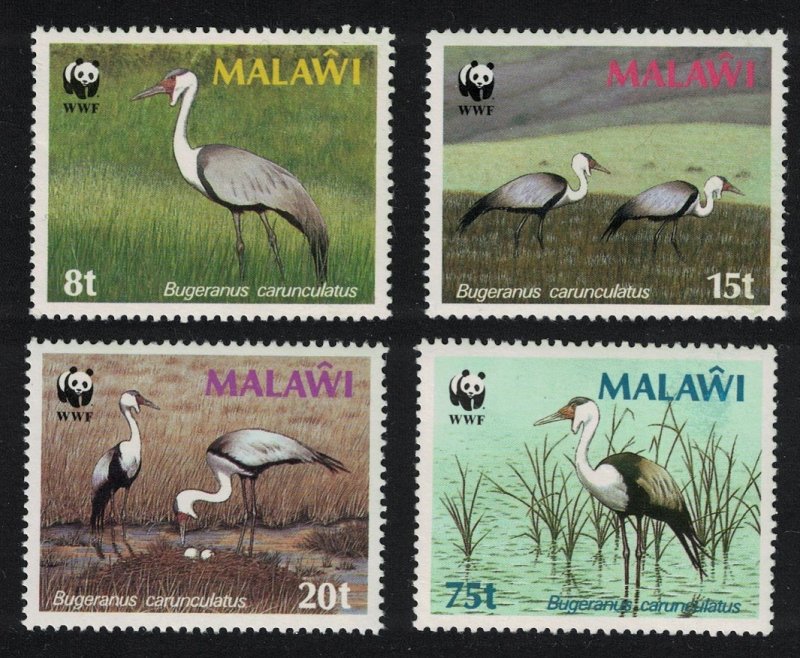 Malawi Wattled Crane Birds WWF 4v 1987 MNH SC#484-487 SG#759-762