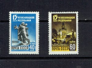 RUSSIA 1960 - CZECHOSLOVAK REPUBLIC ANNIVERSARY - SCOTT 2319 TO 2320 - MNH