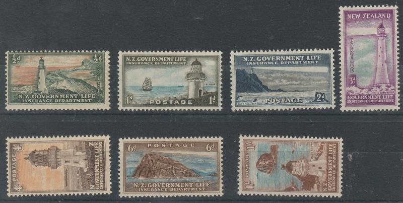 NEW ZEALAND 1947 LIGHTHOUSE RANGE TO 1/-