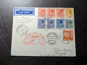 1931 Netherlands LZ 127 Graf Zeppelin Polar Flight Postcard Cover to Germany