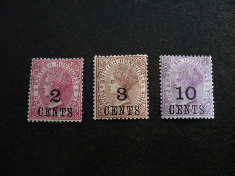 Stamps - British Honduras - Scott# 28-30 - Mint Hinged Part Set of 3 Stamps