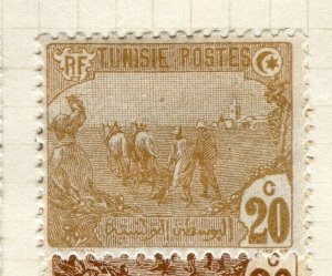 FRENCH COLONIES; TUNISIA 1906 early pictorial issue Mint hinged 20c. value