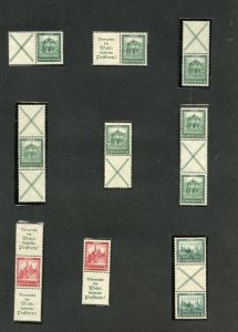 GERMANY ZUSAMMENDRUCK  SELECTION SEMI-POSTALS 1930s MINT  LH & NH