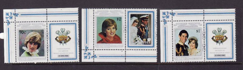 Aitutaki-Sc#262-4 unused  NH set with labels-Birthday-Princess Diana-id3-1982-