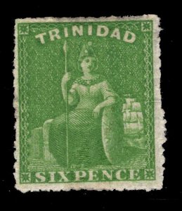 MOMEN: TRINIDAD STAMPS SG #56 1861 YELLOW GREEN MINT OG H £325 LOT #68733*