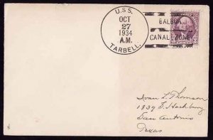 US cover: #11820-3c Washington - USS Tarbell / Oct / 27 / 1934 / AM