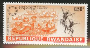 RWANDA Scott 227 MH* Expo 1967 Dancer stamp