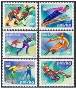 Poland 2137-2142, MNH. Michel 2421-2426. Olympics Innsbruck-1976. Hockey,Slalom,