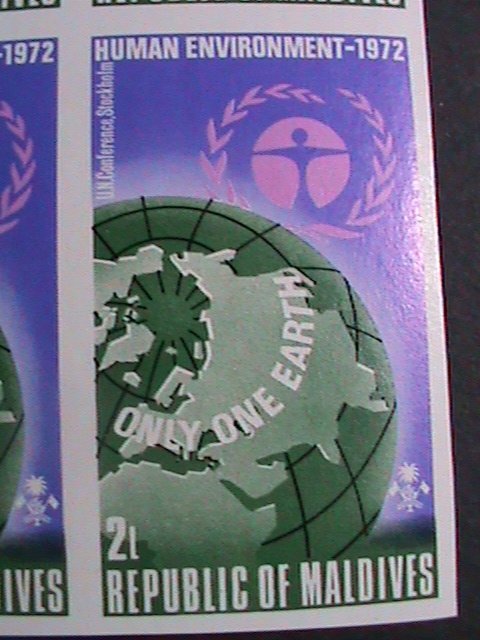 MALDIVE ISLAND 1972-SC#412 UN CONFERENCE ON HUMAN ENVIRONMENT  MNH BLOCK VF