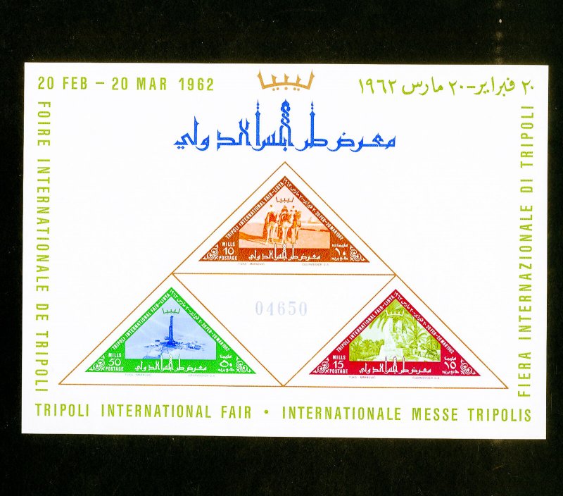 Libya Rare Stamp Sheet #217a XF OG LH