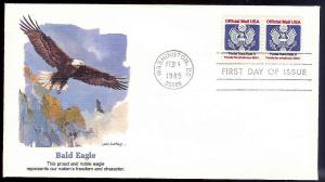 UNITED STATES FDC 22¢ 'D' rate Official coils 1985 Fleetwood