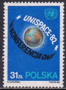 Poland 1982 Sc 2525 Outer Space Peaceful Uses U N Conference Stamp Used
