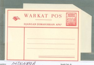 Indonesia  1951 20c letter sheet