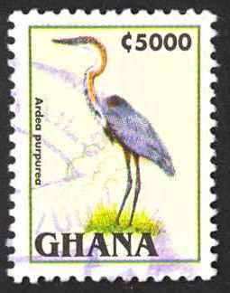 Ghana Sc# 1840 SG# 2162 Used 1995 5000ce Ardea purpurea