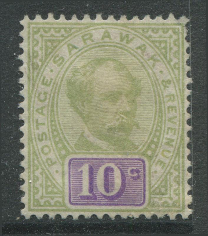 Sarawak 1891 10 cents green & violet unused no gum