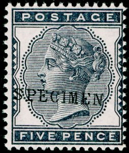 SG169s, 5d indigo, NH MINT. Cat £160+ 'SPECIMEN'