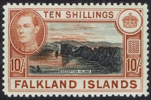 FALKLAND ISLANDS 1938 KGVI DECEPTION ISLAND 10/-
