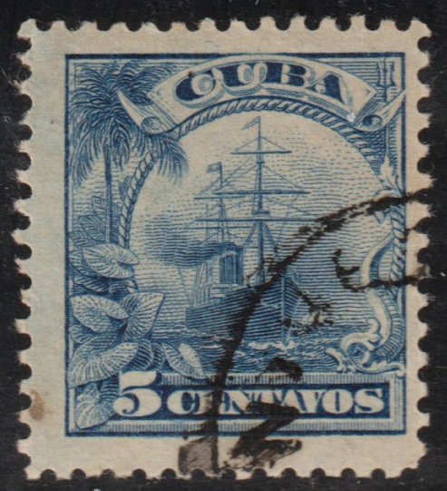 1905 Cuba Stamps Sc 236 Ocean Liner Re-Engraved U