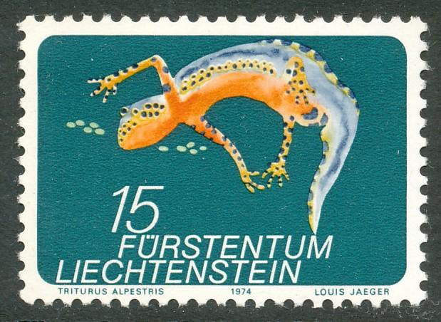 Liechtenstein #534 mint, Alpine Newt