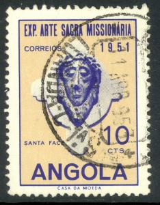 ANGOLA 1952 10c SACRED MISSIONARY ART EXHIBIT Issue Sc 359 VFU