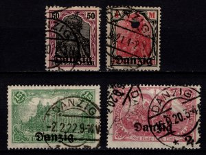 Danzig 1920 Germania Optd. Horiz., Part Set [Used]