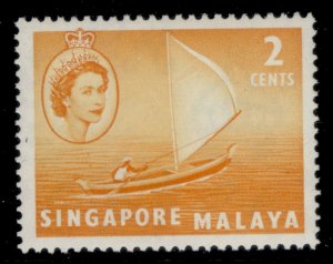 SINGAPORE QEII SG39, 2c yellow-orange, LH MINT.