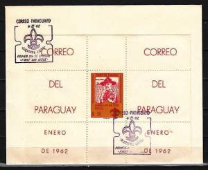 Paraguay, Scott cat. 645a. Scouting s/sheet on a First day cover. ^