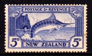 New Zealand 1935-36 Striped Marlin 5d Mint MH SG 563c CV £28