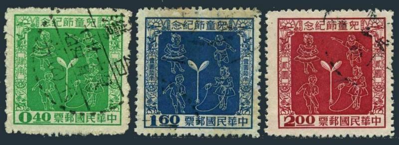 Taiwan 1137-1139,used.Michel 237-239. Children Day 1956.