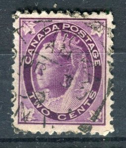 CANADA; 1897 classic QV Maple Leaf issue used 2c. value