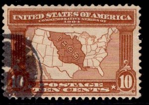 US Stamp #327 10c Louisiana Purchase USED  SCV $27.50