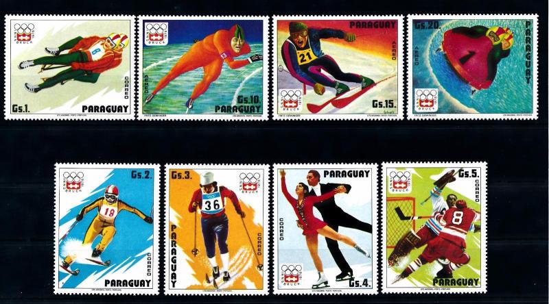 [55174] Paraguay 1975 Olympic games Luge Figure skating Bobsleigh Icehockey MNH