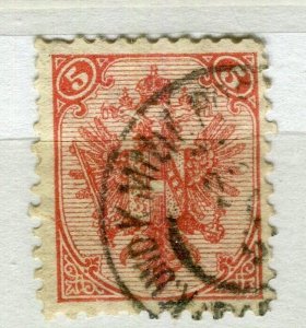 BOSNIA; 1890s classic Eagle Arms issue used 5k. value fine POSTMARK