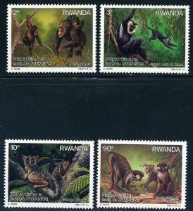Rwanda #1306-9, 1988 Primates Issue