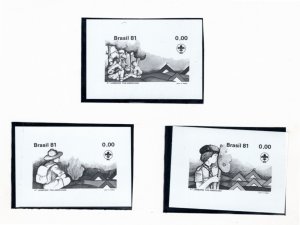 Brazil 1981 Sc 1730-2 BLACK & WHITE PROOFS