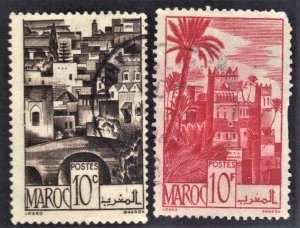 FRENCH MOROCCO SCOTT #221,240 USED 10c,10f 1947-49