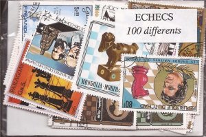 Chess on Stamps - 100 Different Stamps