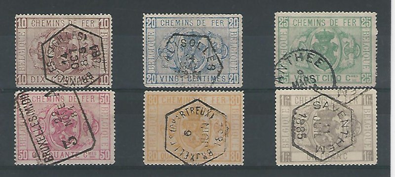 Belgium, Postage Stamp, #Q1-Q6 Used, 1879-1882 Nice Cancels, JFZ