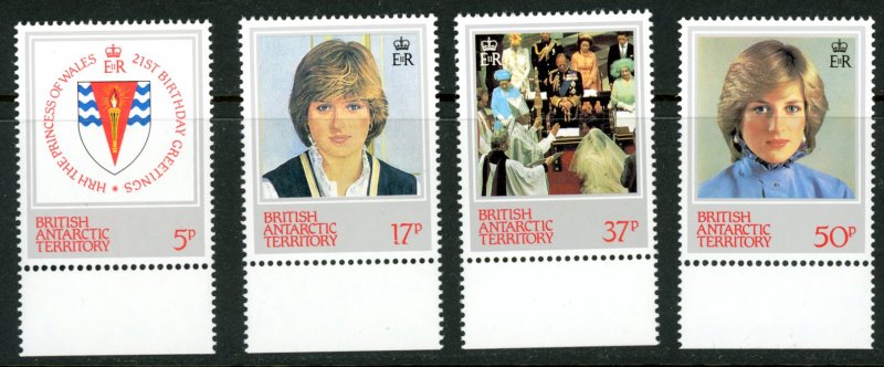 British Antarctic Territory 92-95 Diana 21st Birthday  MNH mint      (Inv 001...