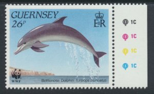 Guernsey  SG 502  SC# 442 MNH  WWF Marine Life Dolphin 1990  see scan     